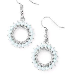 Blue Pearl Bead Earrings
